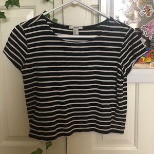 Forever 21 Black and White Chopped Top